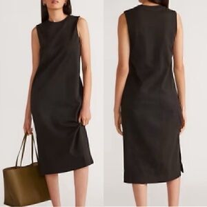 Everlane Black The Long Weekend Midi Tank Dress Minimalist Medium Capsule Boho